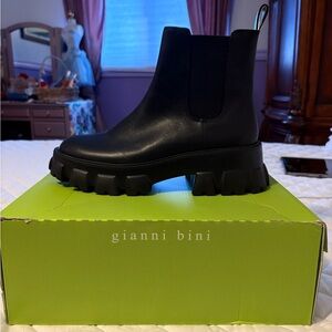 Gianni Bini Black Chunky Ankle Boots